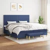 Vidaxl Box spring postelja z vzmetnico moder 200x200 cm blago