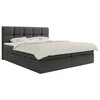 MID.YOU POSTELJA Z VZMETNICO 160 cm x 200 cm , les, tekstil, leseni material temno siva