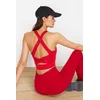 Trendyol Red Supported/Shaping Back Detailed Square Neck Sports Bra