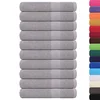 shumee vidaXL Brisače za savno 10 kos siva 80x200 cm 360 g/m2 100% bombaž