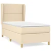 Vidaxl Box spring postelja z vzmetnico krem 90x200 cm blago
