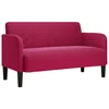Vidaxl Dvosed vinsko rdeč 109 cm žamet