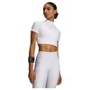 Ženska majica Under Armour HeatGear Crop Mock SS White/Halo Gray L