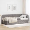 vidaXL Kotna postelja z vzmetnico z vzglavjem Taupe 100 x 200 cm blago