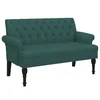 Vidaxl Klop z naslonom temno zelena 120x62x75,5 cm blago
