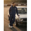 Sinsay - Wide leg pantalone sa kontrastnim paspulom - grey blue