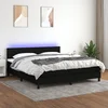 Krevet box spring s madracem LED crni 180x200 cm od tkanine