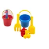 Teddies Komplet za pesek 5 kosov plastično vedro, lopata, grablje, sveženj 2 kosa 3 barve v mreži11x18x11cm 12m+