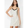 Trendyol Ecru 100% Cotton Heart Lace Detailed Knitted Nightgown
