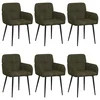 vidaXL vidaXL Jedilni stoli 6 pcs Umetno nubuk usnje Vojaška zelena, (5000296648)