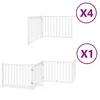 Vidaxl Ograda za pse z vrati zložljiva 12 panelov bela 960 cm les