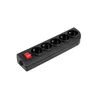 Elgotech Omrežna vtičnica 5x 230V črna s stikalom GN-50W-2