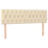 Vidaxl Posteljno vzglavje 2 kosa krem 72x7x78/88 cm blago