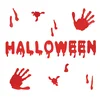 Gel nalepke za okno – rdeč napis Halloween 17 x 42 cm