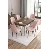 Hanah Home Set Trpezarijski sto i 6 stolica Are, Roze-braon