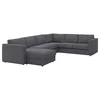 VIMLE Ugaona sofa, 5-sed, s lenjivcem/Gunnared zagasitosiva