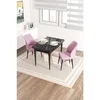 Hanah Home trpezarijski set Arp, sto i 2 stolice, ploča u dekoru crnog mermera, roze tkanina Babyface