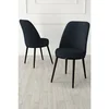 Hanah Home set trpezarijskih stolica Jaxe 2 kom, antracit tkanina Babyface, crne metalne noge