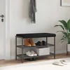 vidaXL Blazina za klop Blago Črna Globina 35 cm