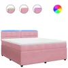 Vidaxl Box spring postelja z vzmetnico roza 180x200 cm žamet