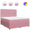 Vidaxl Box spring postelja z vzmetnico roza 180x200 cm žamet