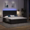 Otomanski krevet s madracem i LED crni 180x200cm od tkanine