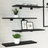Police za knjige 4 pcs Crna 60 x 20 x 1,5 cm Konstruirano drvo