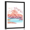 Plakat s paspartujem čudovita gorska pokrajina - 60x90 no frame