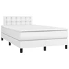 Krevet box spring s madracem LED bijeli 120x190 cm umjetna koža