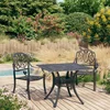 3-dijelni bistro set od lijevanog aluminija crni