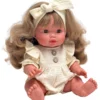 Kombinezon za punčke velikosti 34-38 cm, Miniland, mini Colettos, Paola Reina, vanilijev muslin z volančki