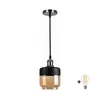 BRILAGI-LED Luster na sajli RETRO GLASS 1xE27/60W/230V O 14 cm crna/dimljeno bež
