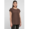 Womens Organic T-Shirt with Extended Shoulder Brown