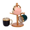 FG-Haus set šolja 4/1 od keramike i bambusa Br-3001, šarene
