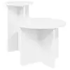 Set pomoćnih stolića s pohranom 2 pcs Bijela Konstruirano drvo