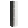 METOD Visoki element s policama, bela/Nickebo boja antracita, mat, 40x60x200 cm