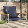 vidaXL vidaXL Gugalna klop z blazinami siva 63x62x40 cm poli ratan, (21208267)