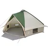 Vidaxl Teepee šotor za 10 oseb Zelena in Bela 567 x 470 x 242 cm