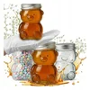 shumee 4x stekleni kozarci Teddy Bear 300ml Poročni krstni obhajilo za bonbone z medeno marmelado