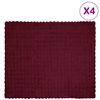 vidaXL Dežnik iz umetnega zajčjega krzna 4 pcs Bordeaux rdeča