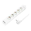 LOGILINK Produžni kabl 5 mesta, 2 USB, prekidač 1,5m, beli