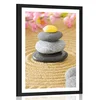 Plakat s paspartujem piramida Zen kamnov - 30x45 black