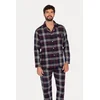 Moška flanelna pižama MARTIN 3XL Temno modra