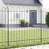 Vrtna Ograda 8 pcs Siva 13,6 x 1,5 m Čelik s prahom