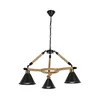 Luster na lancu NEGRU 3xE27/40W/230V crna/braon