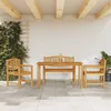 4-dijelni vrtni blagovaonski set od masivne tikovine
