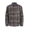 JACK & JONES Srajca JORDENVER opal/čokolada/pegasto siva/bela
