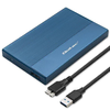 Qoltec aluminijasto ohišje | SSD trdi disk 2,5 | SATA | USB 3.0 | Super hitrost 5 Gb/s | 2 TB | modro
