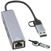 Omrežna kartica USB-C HUB LAN USB 3.0 100 Mbps RJ45