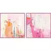 Tiskana slika na platnu z ročno naslikanimi elementi v okvirju v kompletu 2 ks 41,5x41,5 cm New Age Pink – Malerifabrikken